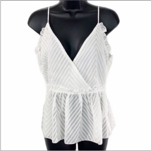 AFTER MARKET ruffle tank top NEW white - Picture 1 of 8